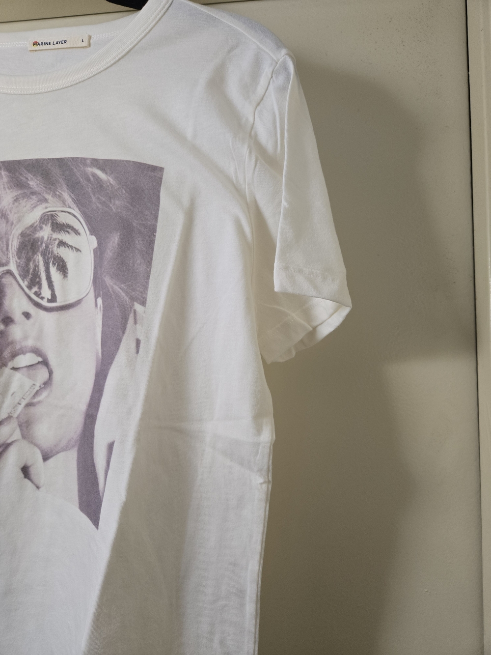 Marine Layer White Short Sleeve Tee with Photo Graphic NWOT - Picture 4 of 4